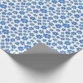 Floral van Blauwe en Witte Lente Cadeaupapier (Hoek)