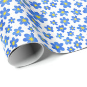 Floral van Blauwe en Witte Lente Cadeaupapier (Rol Hoek)