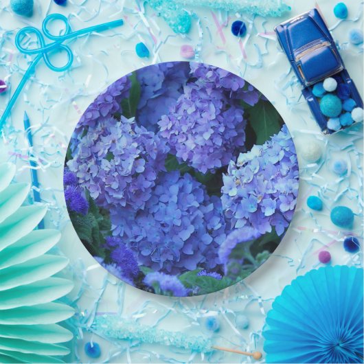 Floral van Blue Hydrangea Papieren Bordje (Feest)