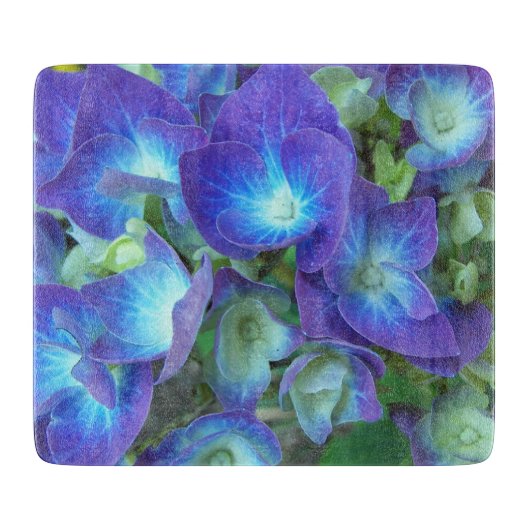 Floral van Blue Hydrangea Snijplank (Voorkant)