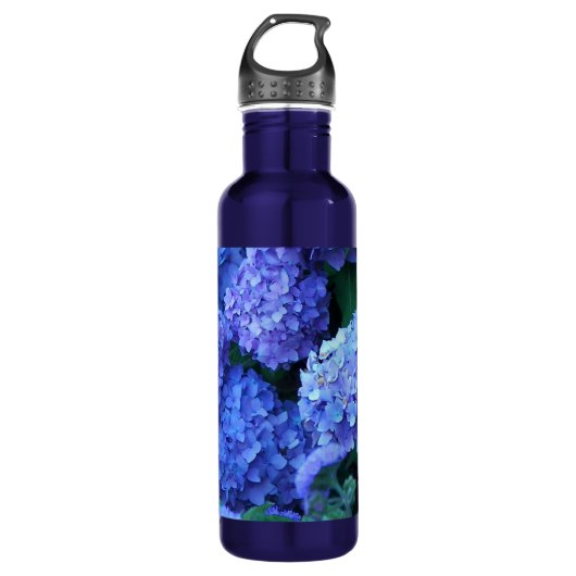 Floral van Blue Hydrangea Waterfles (Voorkant)
