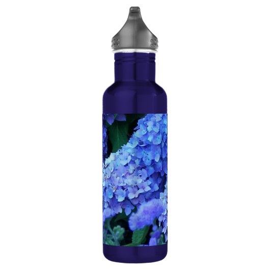 Floral van Blue Hydrangea Waterfles (Rechts)