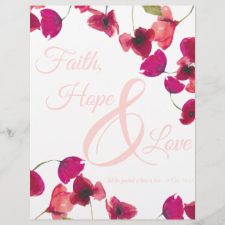 Floral van Christelijke religie, Hope en Love Scri Briefhoofd