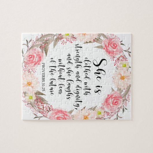 Floral van de Bijbelse Verse Proverbs Legpuzzel (Horizontaal)