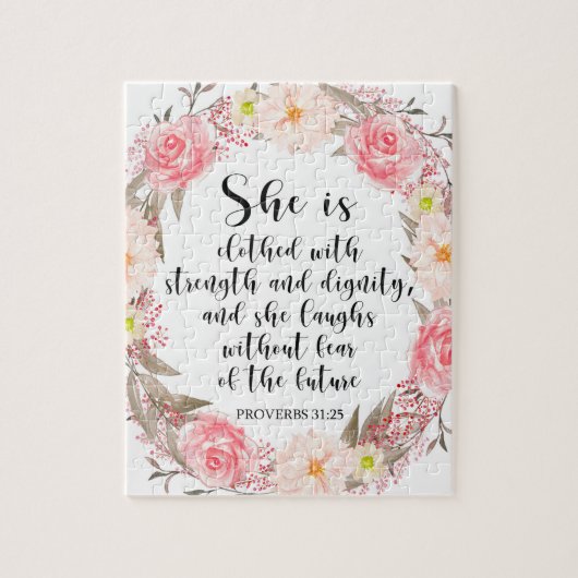 Floral van de Bijbelse Verse Proverbs Legpuzzel (Verticaal)