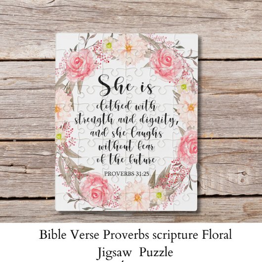 Floral van de Bijbelse Verse Proverbs Legpuzzel