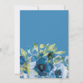 Floral van de blauwe Waterverf - Virtuele verjaard Kaart (Achterkant)