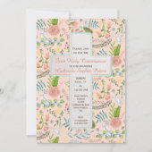 Floral van de eerste Heilige Communie | Uitnodigin Kaart (Voorkant)