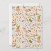 Floral van de eerste Heilige Communie | Uitnodigin Kaart (Achterkant)