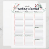 Floral van de lijst met reispakketten (Voorkant / Achterkant)
