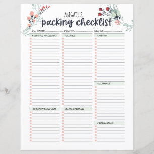 Floral van de lijst met reispakketten