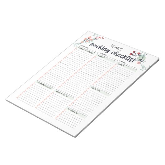 Floral van de lijst met reispakketten notitieblok (Schuin)