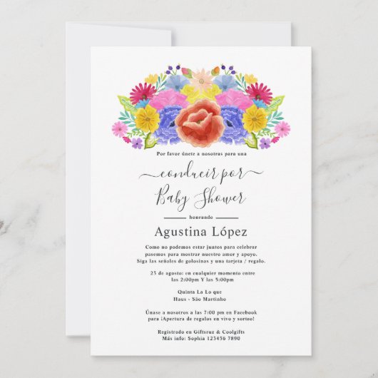 Floral van de Spaanse franse fiesta door de douwer Kaart (Voorkant)