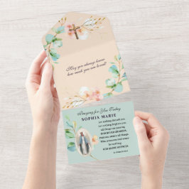 Floral van de steun van de godsdienstige Bevorderi All In One Uitnodiging