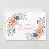 Floral van de voorjaars-koraalmarine... zal je mij kaart (Voorkant)