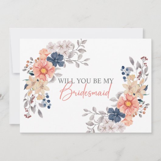 Floral van de voorjaars-koraalmarine... zal je mij kaart (Voorkant)