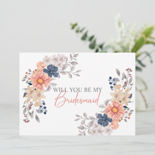 Floral van de voorjaars-koraalmarine... zal je mij kaart (Staand voorkant)