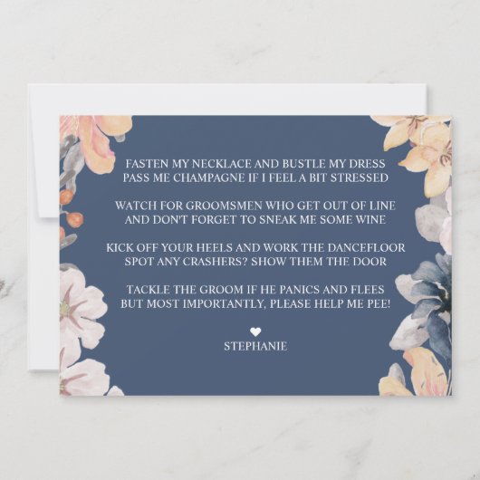 Floral van de voorjaars-koraalmarine... zal je mij kaart (Achterkant)