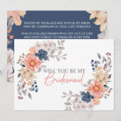 Floral van de voorjaars-koraalmarine... zal je mij kaart (Voorkant / Achterkant)