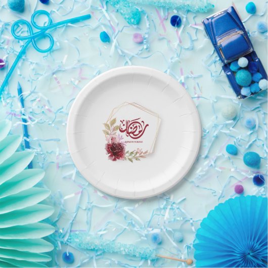 Floral van de Waterverf Ramadan Mubarak Papieren Bordje (Feest)