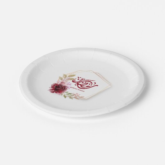 Floral van de Waterverf Ramadan Mubarak Papieren Bordje (Gekanteld)