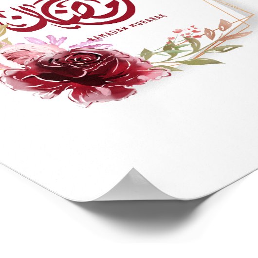 Floral van de Waterverf Ramadan Mubarak Poster (Hoek)