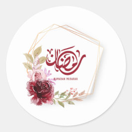 Floral van de Waterverf Ramadan Mubarak Ronde Sticker