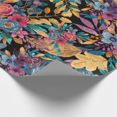 Floral van gemengde Herfst laat de Berry Waterverf Cadeaupapier (Hoek)