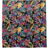 Floral van gemengde Herfst laat de Berry Waterverf Douchegordijn (Voorkant)