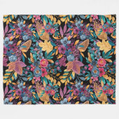 Floral van gemengde Herfst laat de Berry Waterverf Fleece Deken (Voorkant (Horizontaal))