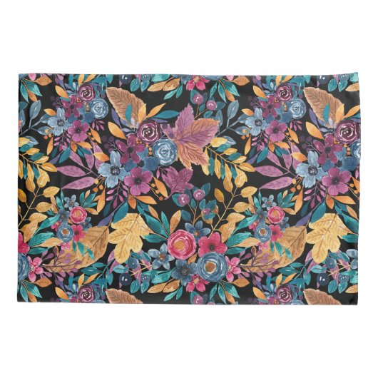 Floral van gemengde Herfst laat de Berry Waterverf Kussensloop (Achterkant)