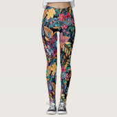 Floral van gemengde Herfst laat de Berry Waterverf Leggings (Voorkant)