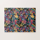Floral van gemengde Herfst laat de Berry Waterverf Legpuzzel (Horizontaal)