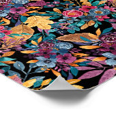 Floral van gemengde Herfst laat de Berry Waterverf Poster (Hoek)