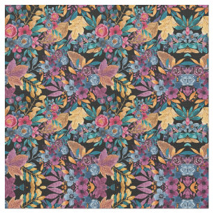 Floral van gemengde Herfst laat de Berry Waterverf Stof