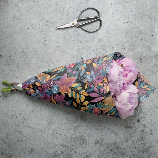 Floral van gemengde Herfst laat de Berry Waterverf Tissuepapier