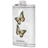 Floral van goudvlinder heupfles (Links)