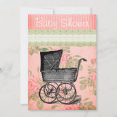 Floral van het Baby shower Uitnodiging (Voorkant)