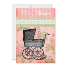 Floral van het  Baby shower Uitnodiging