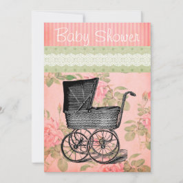 Floral van het  Baby shower Uitnodiging