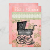 Floral van het  Baby shower Uitnodiging (Voorkant / Achterkant)