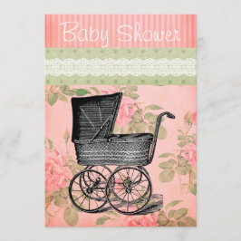 Floral van het  Baby shower Uitnodiging