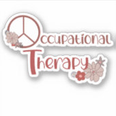 Floral van het inzetTherapiefun-vredesgebarentaal Sticker (Voorkant)