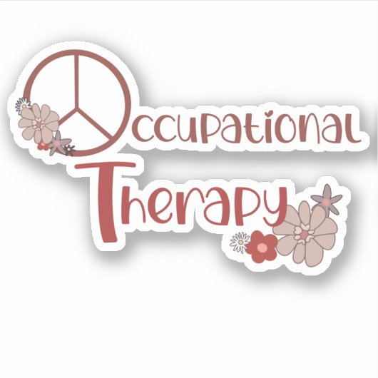 Floral van het inzetTherapiefun-vredesgebarentaal Sticker (Voorkant)