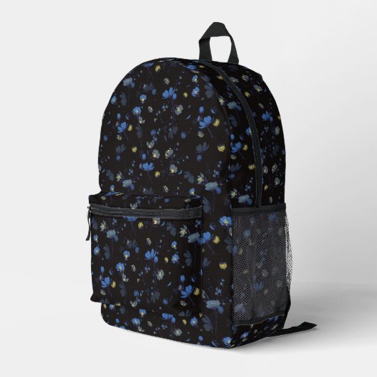 Floral van het windvlies bedrukte rugzak (Achterkant Hoek Rechts)