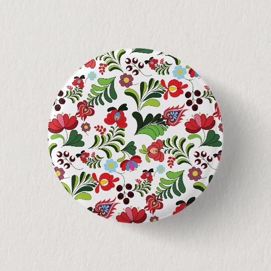 Floral van Hongaarse Matyo Ronde Button 3,2 Cm (Voorkant)