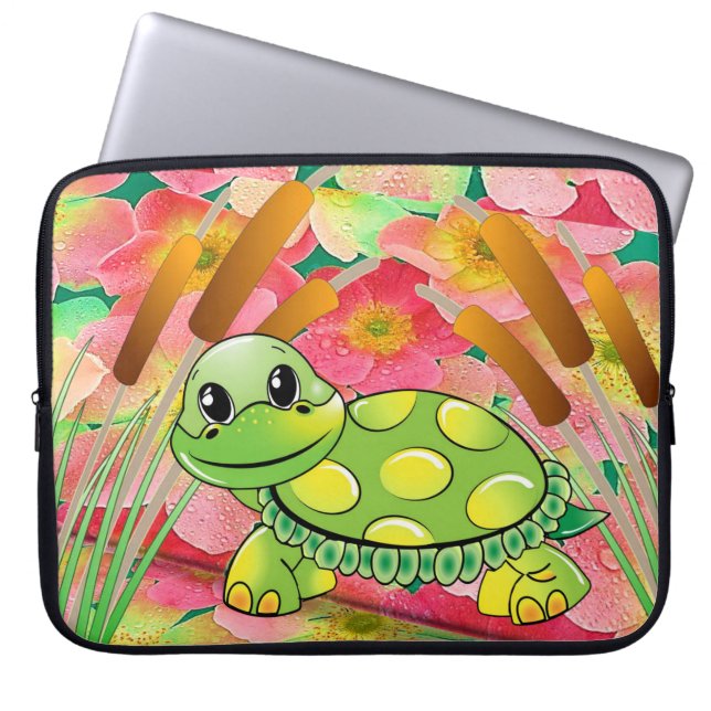 Floral van laptophoes laptop sleeve (Voorkant)