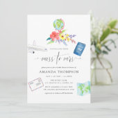 Floral van Miss naar Mrs Vrijgezellenfeest Kaart (Staand voorkant)