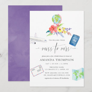 Floral van Miss naar Mrs Vrijgezellenfeest Kaart