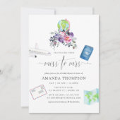 Floral van Miss naar Mrs Vrijgezellenfeest Kaart (Voorkant)